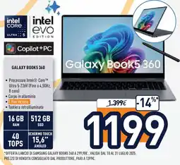 Unieuro SAMSUNG GALAXY BOOK5 360 offerta