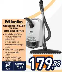 Unieuro Miele ASPIRAPOLVERE A TRAINO CON SACCO GUARD S1 PARQUET FLEX offerta