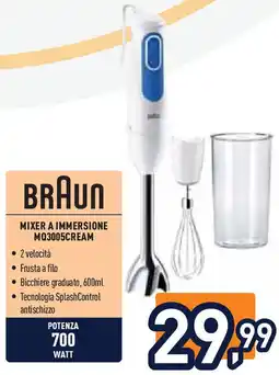Unieuro BRAUN MIXER A IMMERSIONE MQ3005CREAM offerta