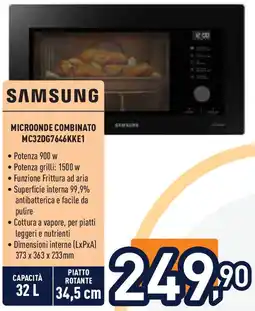 Unieuro SAMSUNG MICROONDE COMBINATO MC32DG7646KKE1 offerta