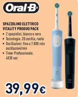 Unieuro Oral-b spazzolino elettrico vitality produo pack offerta