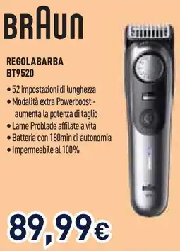 Unieuro BRAUN REGOLABARBA BT9520 offerta