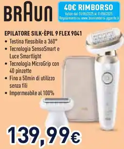 Unieuro BRAUN EPILATORE SILK-ÈPIL 9 FLEX 9041 offerta