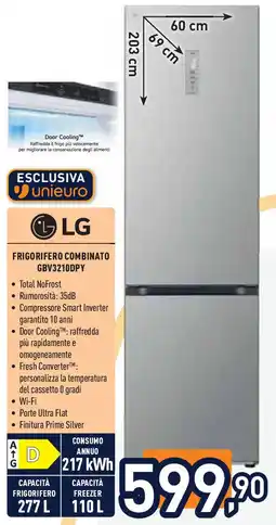 Unieuro LG FRIGORIFERO COMBINATO GBV3210DPY offerta