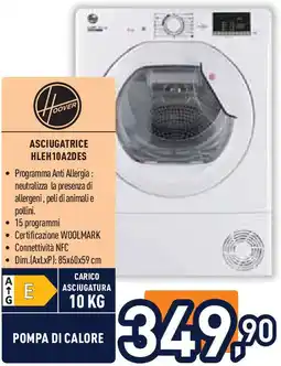 Unieuro Hoover ASCIUGATRICE HLEH10A2DES offerta