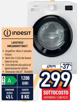 Unieuro Indesit LAVATRICE IMR268BMYTIMEIT offerta