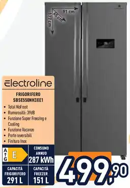 Unieuro Electroline FRIGORIFERO SBSE550NH3XE1 offerta