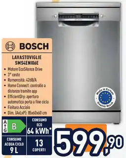Unieuro BOSCH LAVASTOVIGLIE SMS4ENI06E offerta