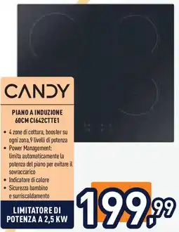 Unieuro CANDY PIANO A INDUZIONE 60CM C1642CTTE1 offerta