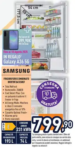 Unieuro SAMSUNG FRIGORIFERO COMBINATO BRB70F26CESOEF offerta