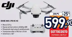 Unieuro dji DRONE MINI 4 PRO RC-N2 offerta