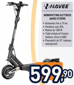 Unieuro NAVEE MONOPATTINO ELETTRICO NAVEE ST3PRO offerta