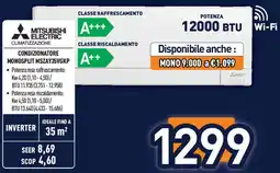 Unieuro MITSUBISHI ELECTRIC CONDIZIONATORE MONOSPLIT MSZAY35VGKP offerta