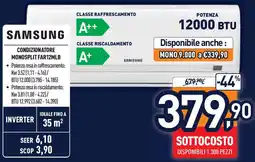 Unieuro SAMSUNG CONDIZIONATORE MONOSPLIT FAR12MLB offerta