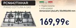 Unieuro Hotpoint ARISTON PCN642TIXHAR PIANO COTTURA A GAS offerta
