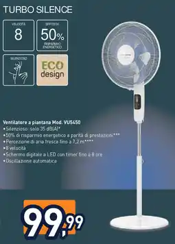Unieuro ROWENTA TURBO SILENCE Ventilatore a piantana Mod. VU5450 offerta