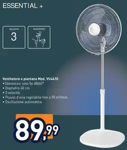 Unieuro ROWENTA ESSENTIAL + Ventilatore a piantana Mod. VU4410 offerta