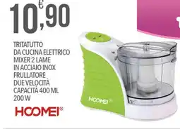 Iper Nonna Isa Tritatutto da cucina elettrico mixer 2 lame in acciaio inox frullatore due velocità capacità 200 w offerta