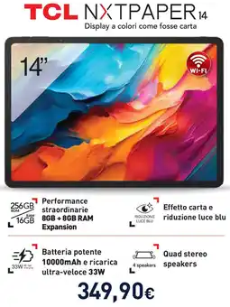 Unieuro TCL NXTPAPER 14 offerta