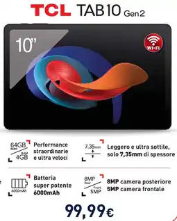 Unieuro TCL TAB 10 Gen2 offerta