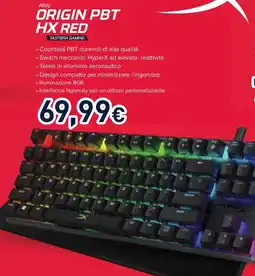 Unieuro Alloy ORIGIN PBT HX RED TASTIERA GAMING offerta