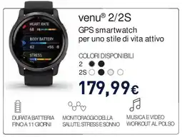 Unieuro GARMIN venu 2/2S GPS smartwatch offerta