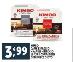 Deco Supermercati Kimbo caffè espresso napoli intenso 16 caps compatibili con dolce gusto offerta