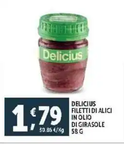 Deco Supermercati Delicius filetti di alici in olio di girasole offerta