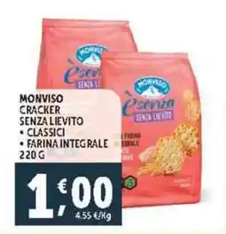 Deco Supermercati Monviso cracker senza lievito classici farina integrale offerta