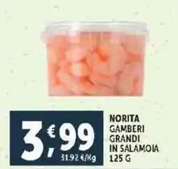 Deco Supermercati Norita gamberi grandi in salamoia offerta