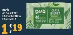 Deco Supermercati Decò 40 salviette carta igienica camomilla offerta
