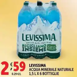 Deco Supermercati Levissima acqua minerale naturale offerta