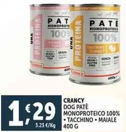 Deco Supermercati Crancy dog patè monoproteico 100% offerta