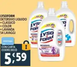 Deco Supermercati Lysoform detersivo liquido offerta