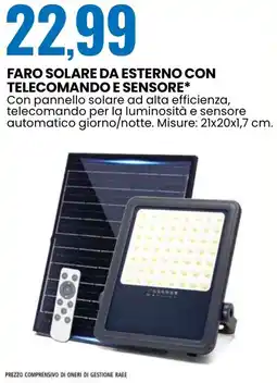 Eurospin Faro solare da esterno con telecomando e sensore offerta