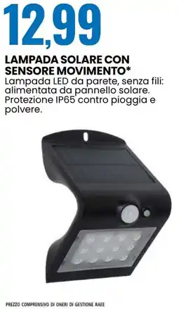 Eurospin Lampada solare con sensore movimento offerta