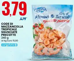 Eurospin Ondina code di mazzancolla tropicale sgusciate precotte offerta