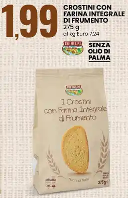 Eurospin TRE MULINI Crostini con farina integrale di frumento offerta