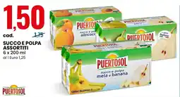 Eurospin Succo e polpa assortiti PUERTOSOL offerta