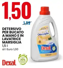 Eurospin Detersivo per bucato a mano e in lavatrice marsiglia Dexal offerta