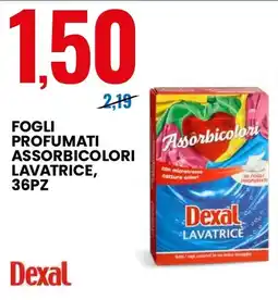 Eurospin Fogli profumati assorbicolori lavatrice, 36pz Dexal offerta