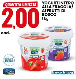 Eurospin Yogurt intero alla fragola/ ai frutti di bosco Pascoli ITALIANI offerta