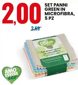 Eurospin AMO ESSERE Set panni green in microfibra, 5 pz offerta