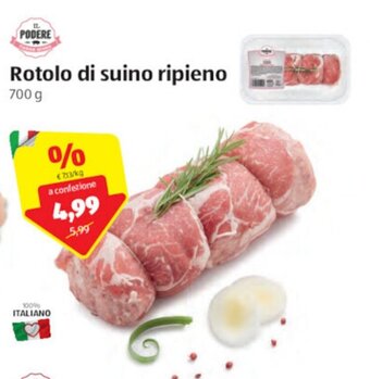 ALDI Il Podere Rotolo di suino ripieno 700g offerta