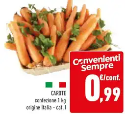 Conad CAROTE confezione origine Italia - cat. I offerta