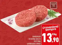Conad Hamburger di bovino adulto scottona Sapori&Idee Conad offerta
