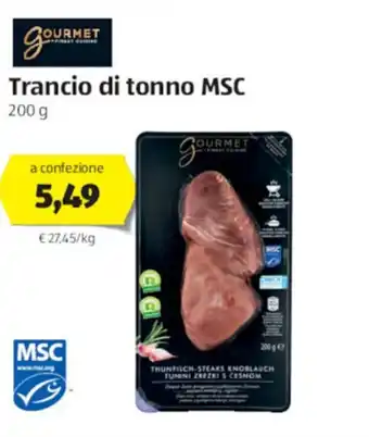 ALDI Gourmet Trancio di tonno MSC 200g offerta