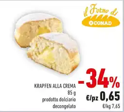 Conad Krapfen alla crema prodotto dolciario decongelato offerta
