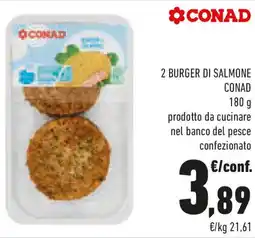 Conad 2 burger di salmone CONAD offerta