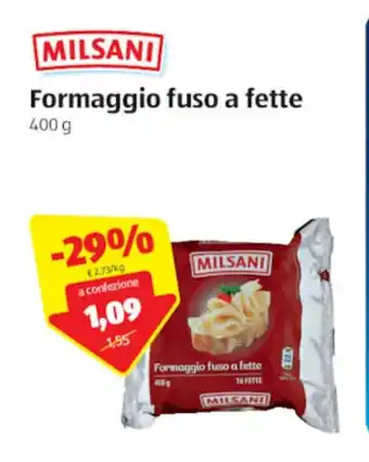 ALDI Milsani Formaggio fuso a fette 400g offerta